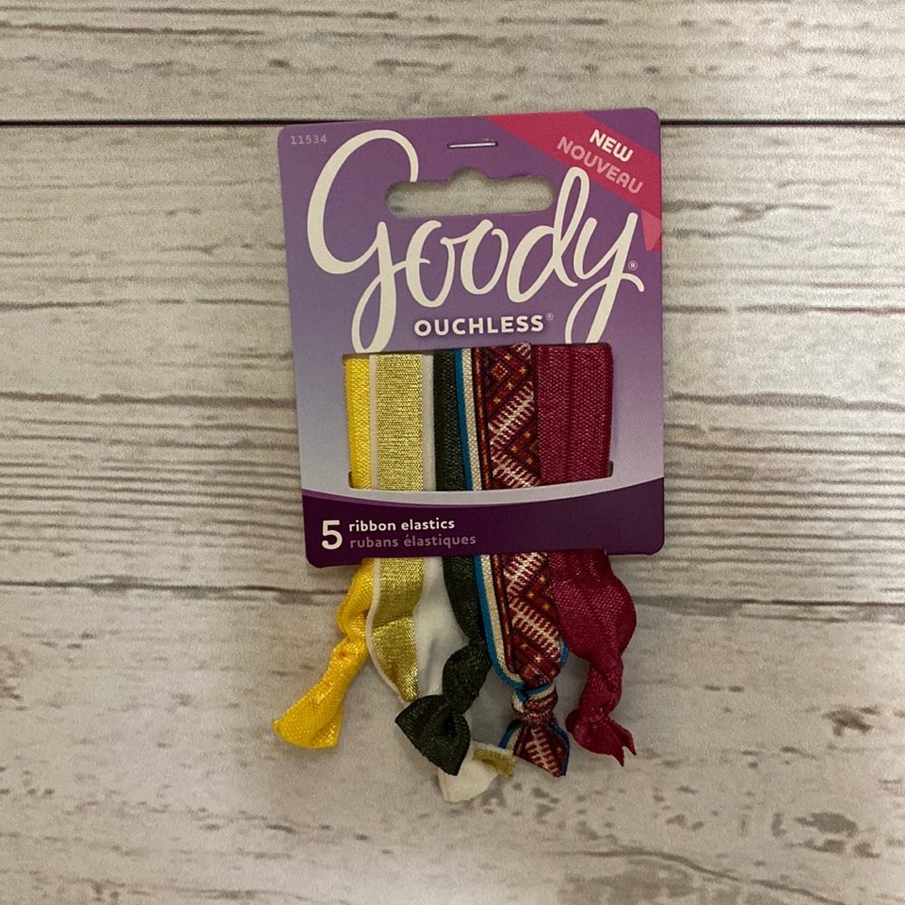 NEW Goody Ouchless Hair Ties 5 Ribbon Elastics